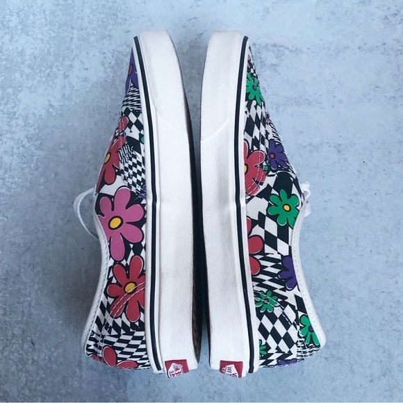 Vans Off The Wall Floral Checkerboard Lace Up Unisex Shoes Size 7 - Picture 7 of 12